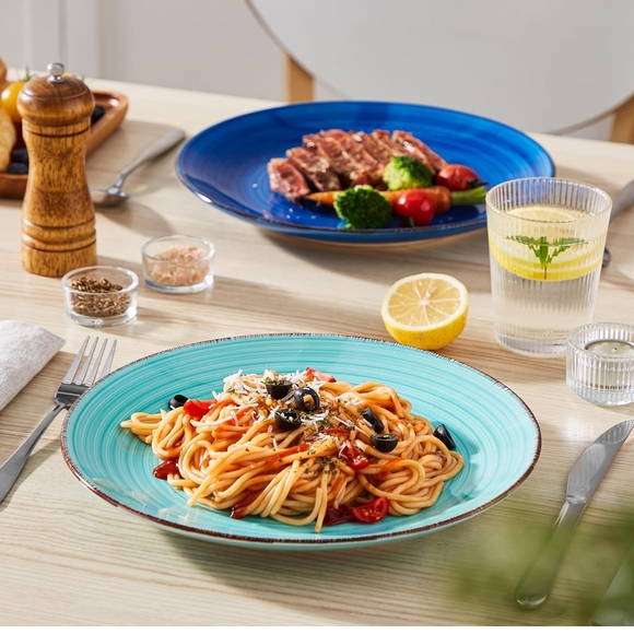 🆕Turquoise Ceramic Dinner Plates Set of 4 - Picture 3 of 15